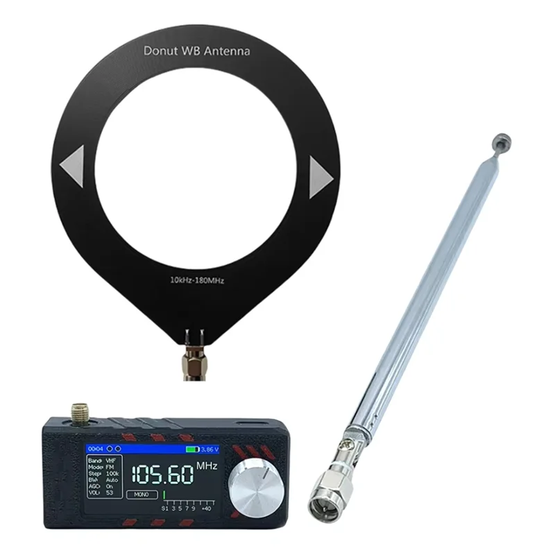 

ATE4-SI4732 All Band Radio Receiver ATS MINI PRO 0.5-108Mhz LSB USB AM FM ESP-32-S3 Radio SW MW VHF Radio With Antenna