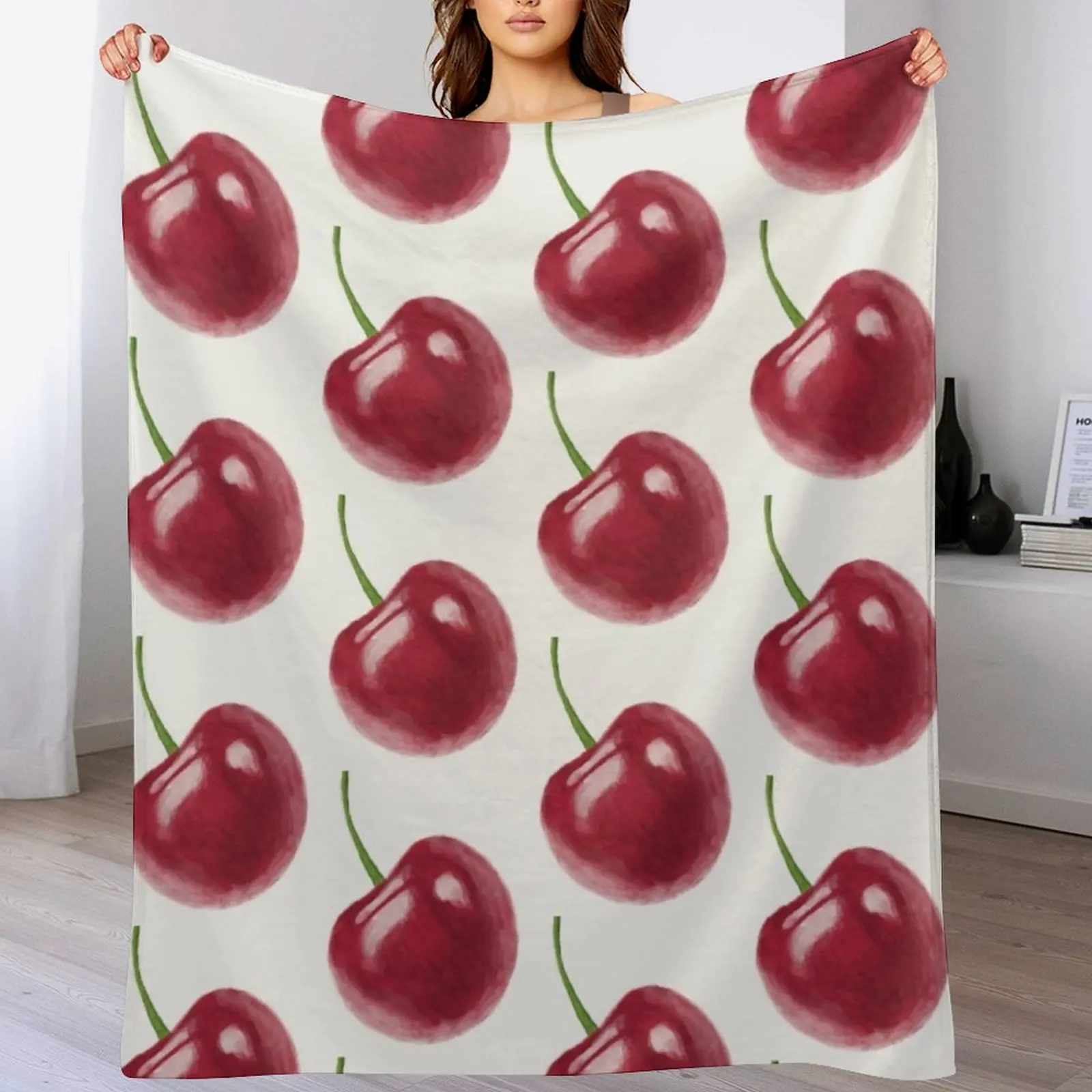 

Cherry Throw Blanket Beach Luxury Brand Luxury St Soft Plaid Blankets