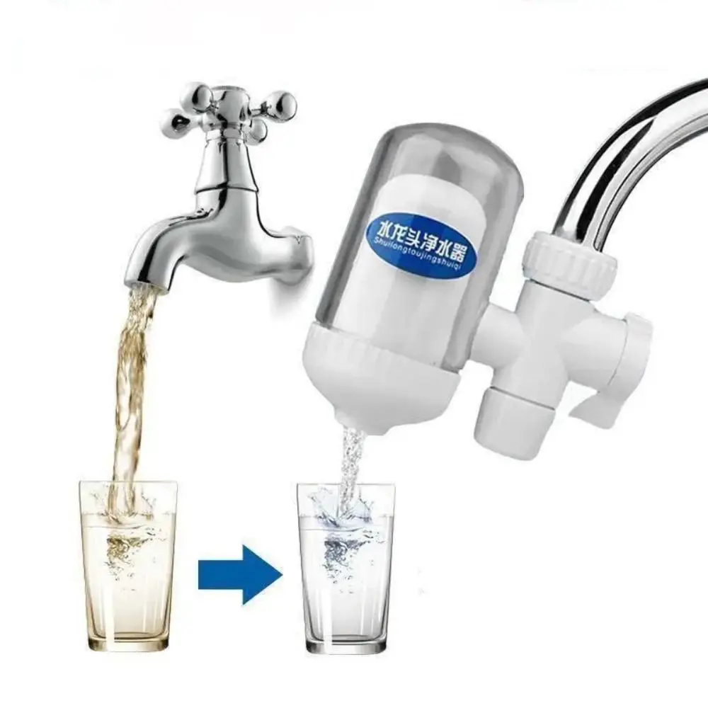 Washable Plastic Faucet Filter with Filter Element Tube Water Purifier Water Filter Kitchen