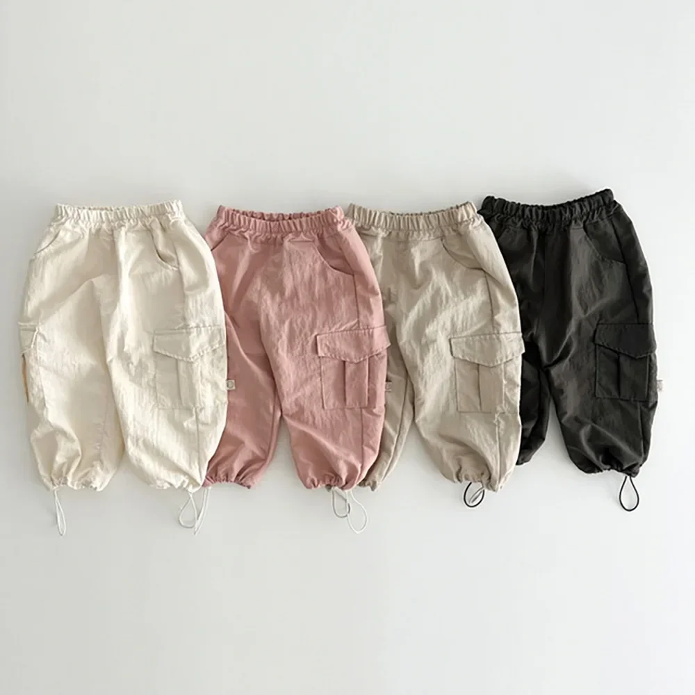 

2025 Autumn New Baby Loose Trousers Infant Boy Cargo Pants Toddler Girl Harem Pants Solid Children Casual Pants Kids Clothes