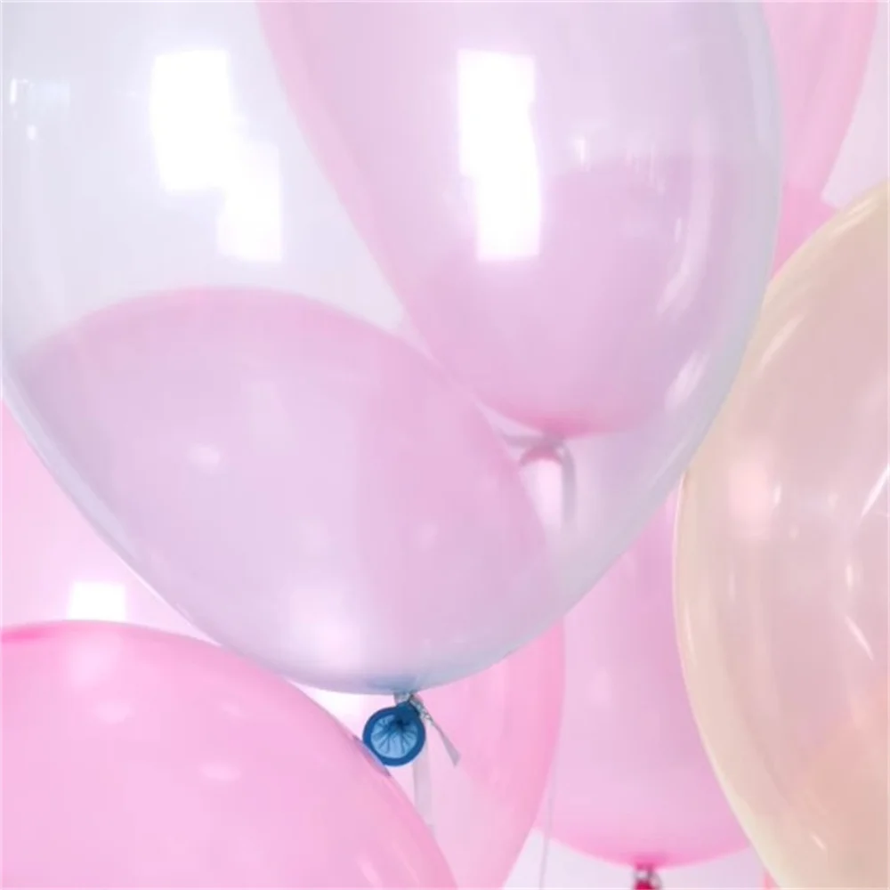 100pcs Colorful Crystal latex Balloon 10 inch Transparent Bubble Latex Balloons Kids toys Birthday Wedding party decorations