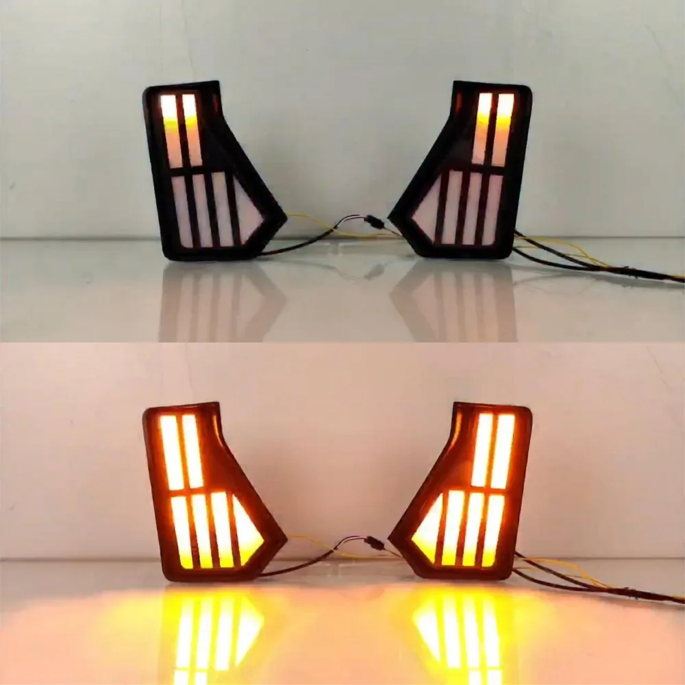 حافظة أضواء النهار LED من يوليو كينج لسيارة تويوتا تاكوما 2024 2025، 6000K DRL + إشارات الانعطاف الصفراء، ابدأ المسح الضوئي