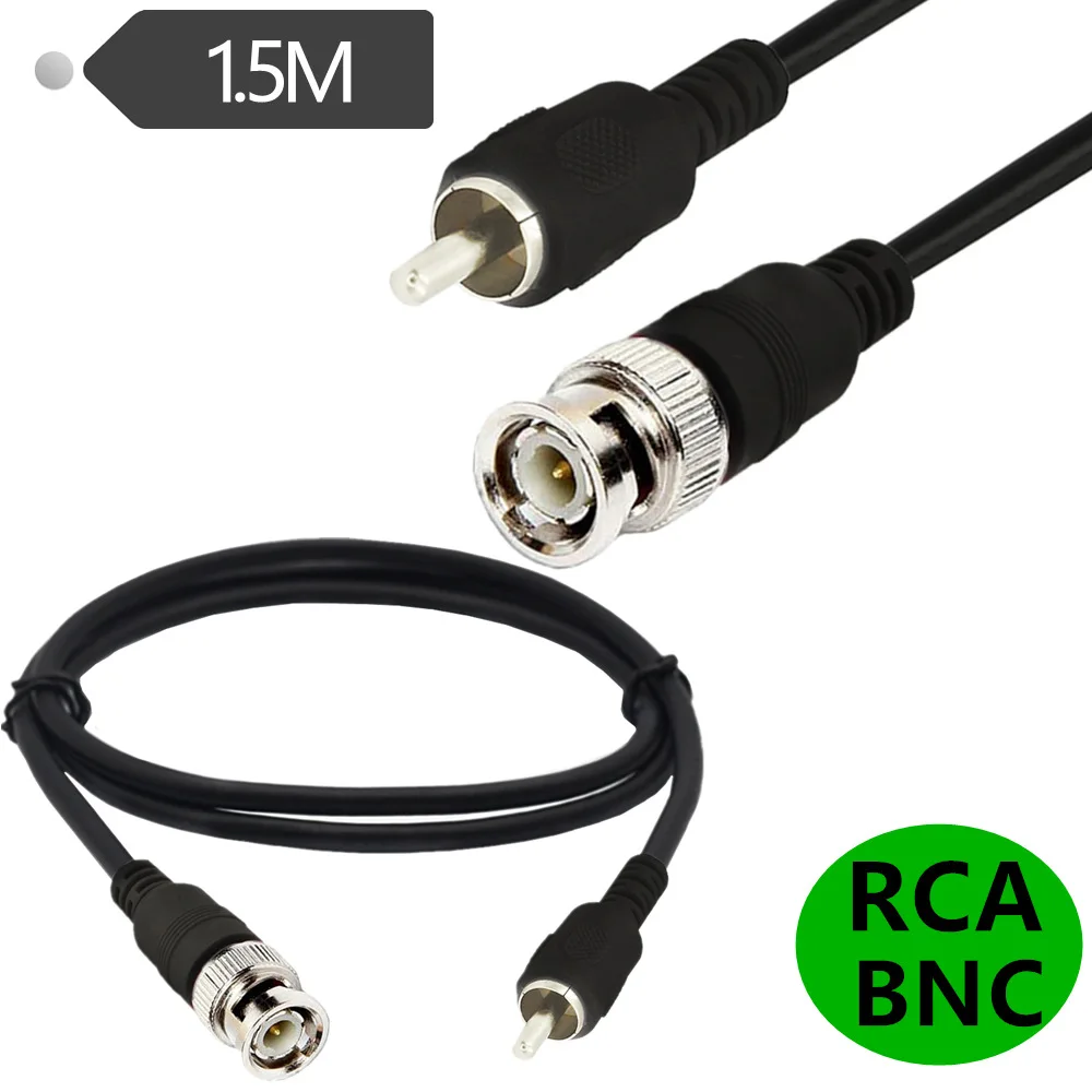 BNC Male to RCA Male Adapter Cable 75 Ohm Coaxial Composite Video Connector Jack Converter Adaptor Composite Video Cable