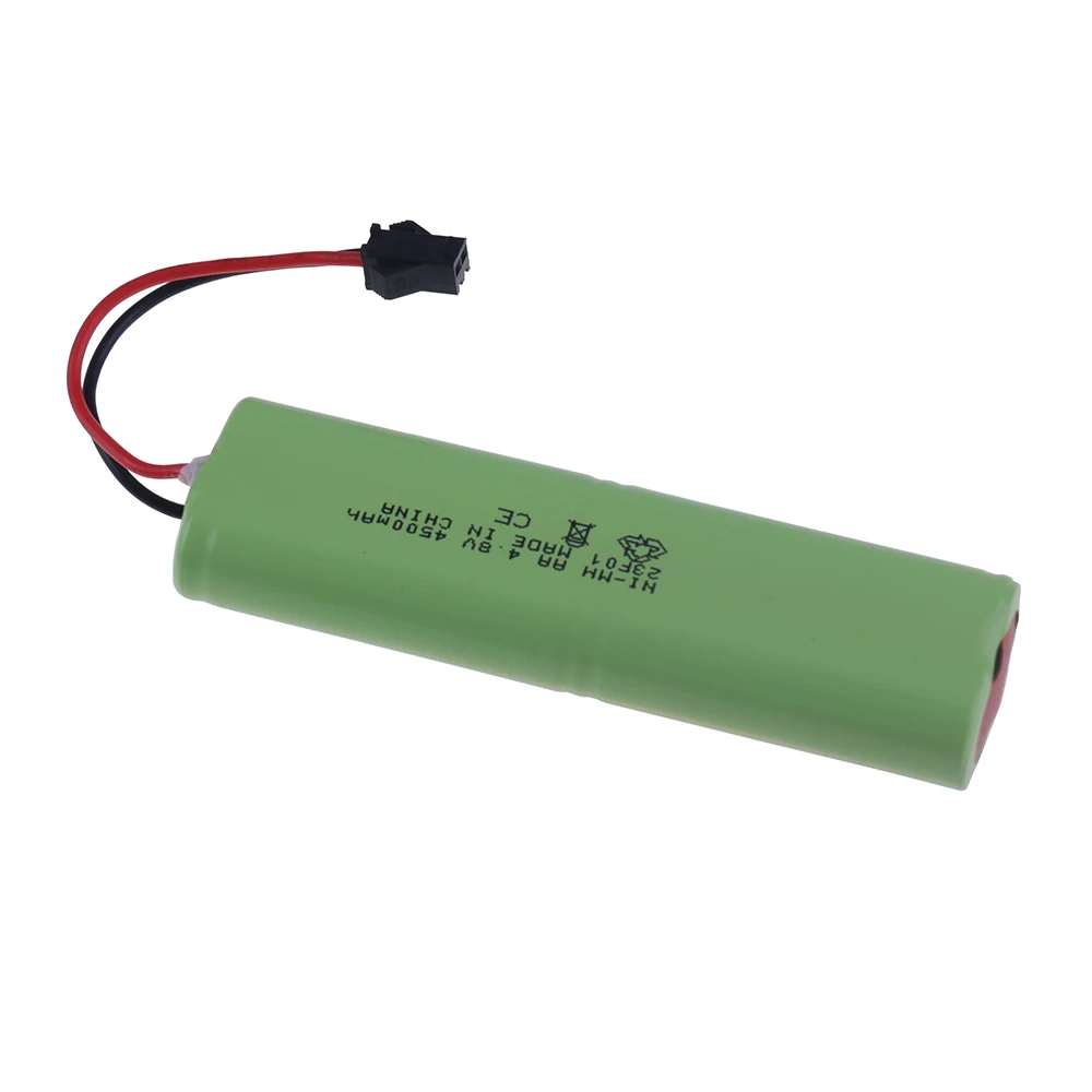 NiMH Bateria Recarregável com Cabo Carregador, 4.8V, 4500mAh, RC Brinquedos, Carros, Tanques, Robôs, Barcos, Armas, Peças de Reposição