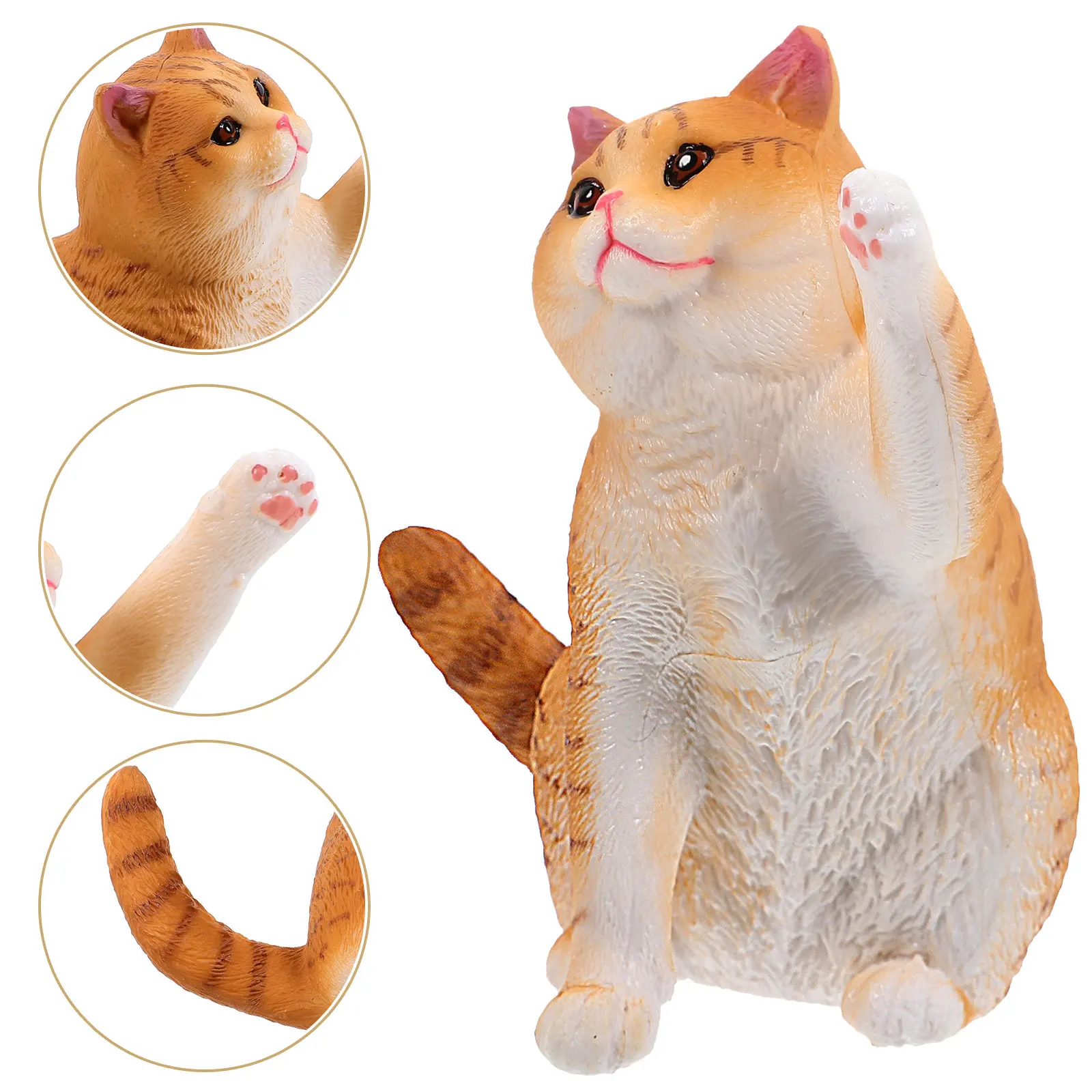 

Simulation British Shorthair Cat Realistic Cute Cartoon Desktop Decoration Lifelike Cat Statue Animal Ornament Desktop Decor