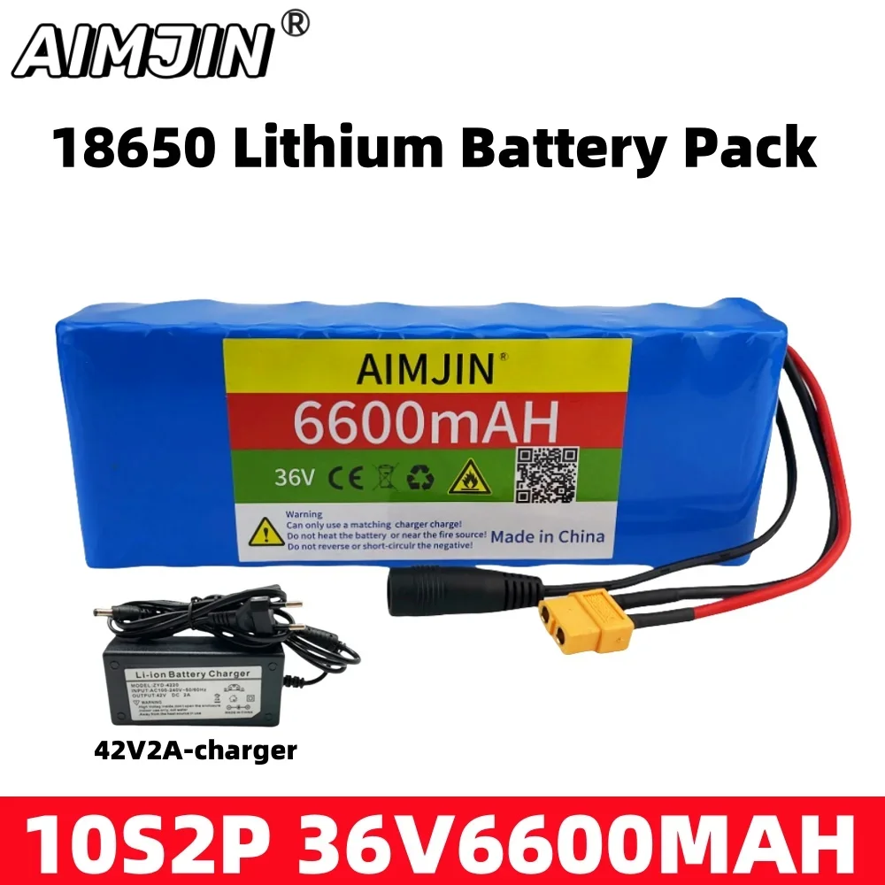 36V 6600mAh Battery 10S2P Lithium ion Rechargeable Batteries  6AH battery for Electric Self-Suction Hoverboard Unicycle