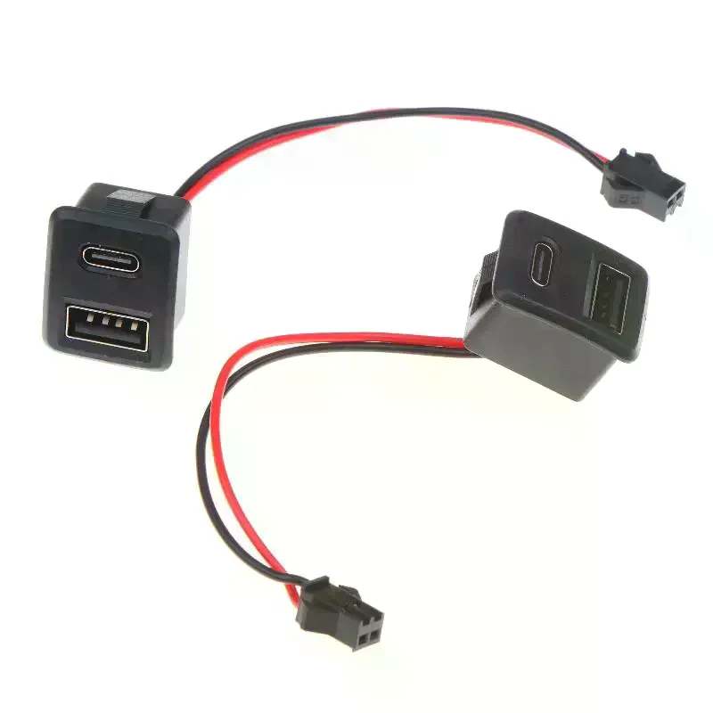 1/2/5Pcs Double Layer USB Female Base Type-C Socket With Cable Connector Female USB Lamp Charging Power Socket For Electronics