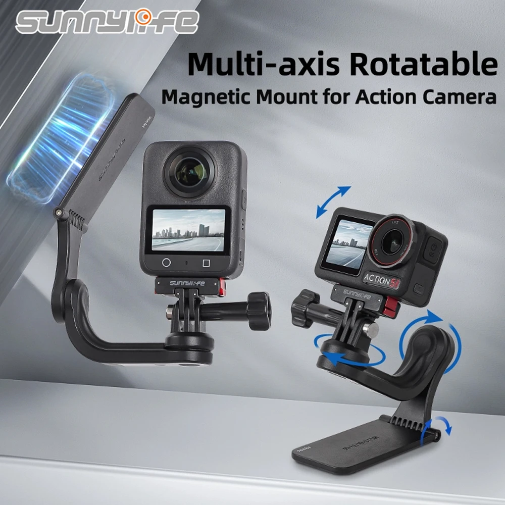 

Sunnylife 360° Rotation Magnetic Mount for Insta360 X5/DJI OSMO 360/OSMO Pocket 3/Nano Holder Mount V-log/Tabletop Action Camera