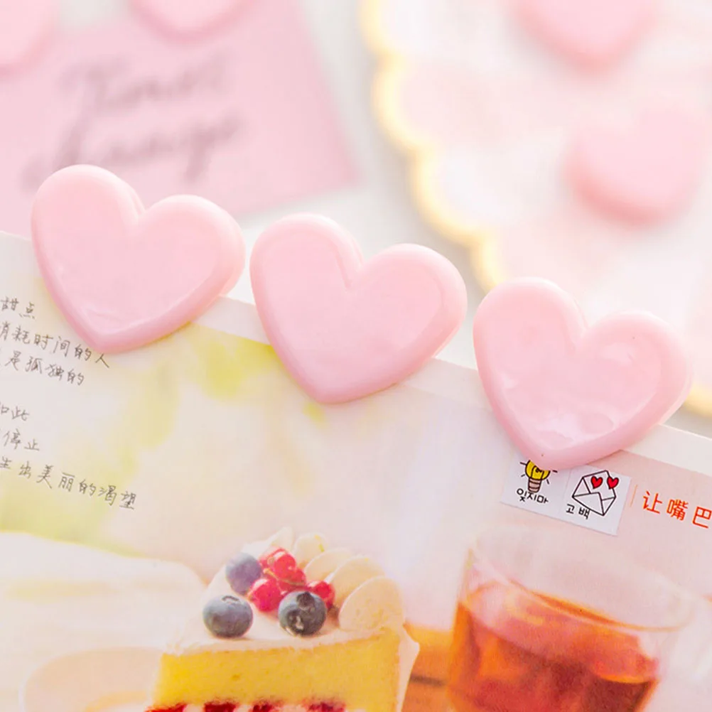 

20 Pcs Heart Shaped Clips Plastic Lovely Photo Decorative Clamps Office ganizer Food Bag Storage Box Home Storage