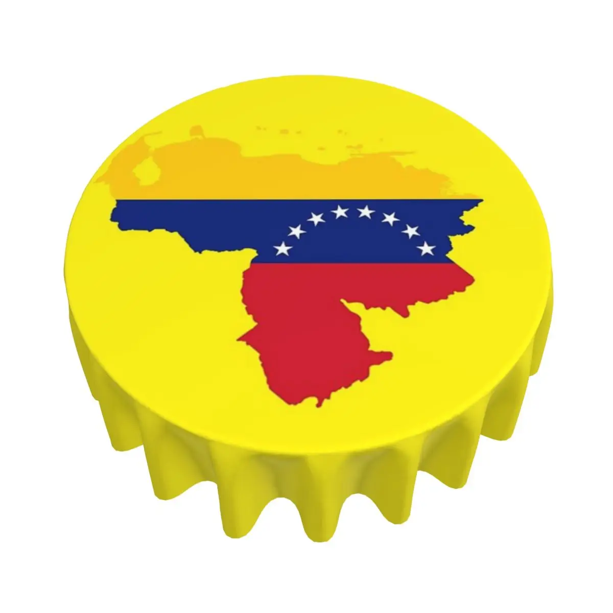 Venezuela Flag Waterproof Round Tablecloth Oilproof Table Cloth for Kitchen Events Dining Table Cover 60 inches