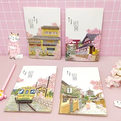 A5 Japan Scenery Notebooks Journal Planner Book Cute Note Books Diary Writing Gift Student Stationery Office School Supplies