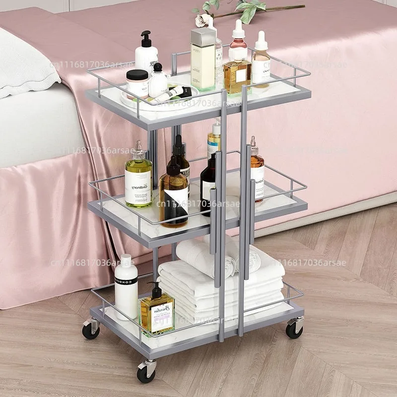 2-in-1 Beauty & Kitchen Storage Cart – Light Luxury Trolley For Salon Tools, Nail Art & Dyeing Supplies