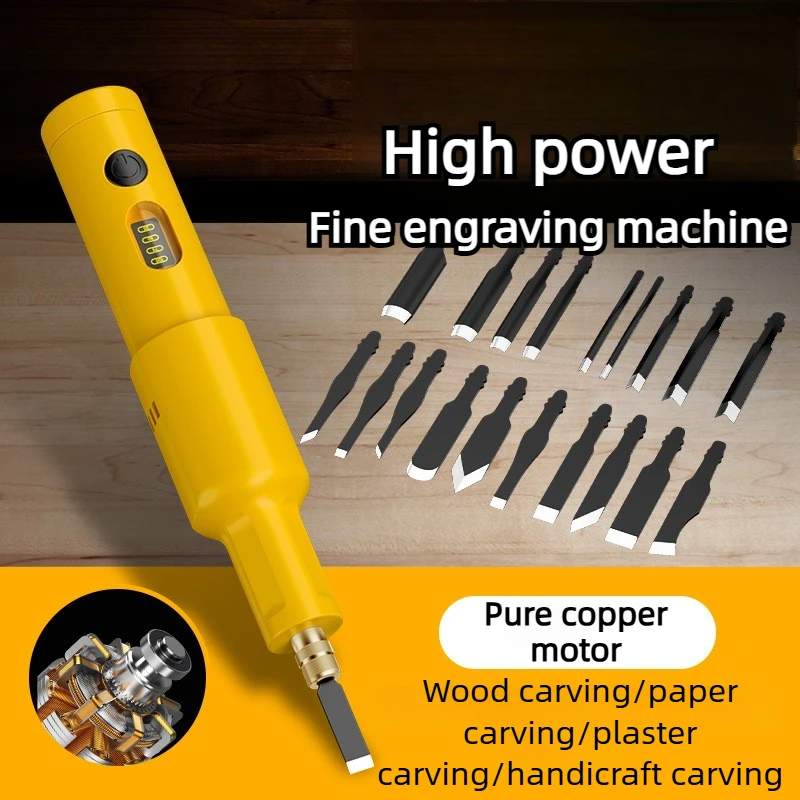 

Electric Carving Machine Set Woodworking Small Handheld Chisel Knife Carpenter Bonsai Root Carving Lithium Electric Hand Tools