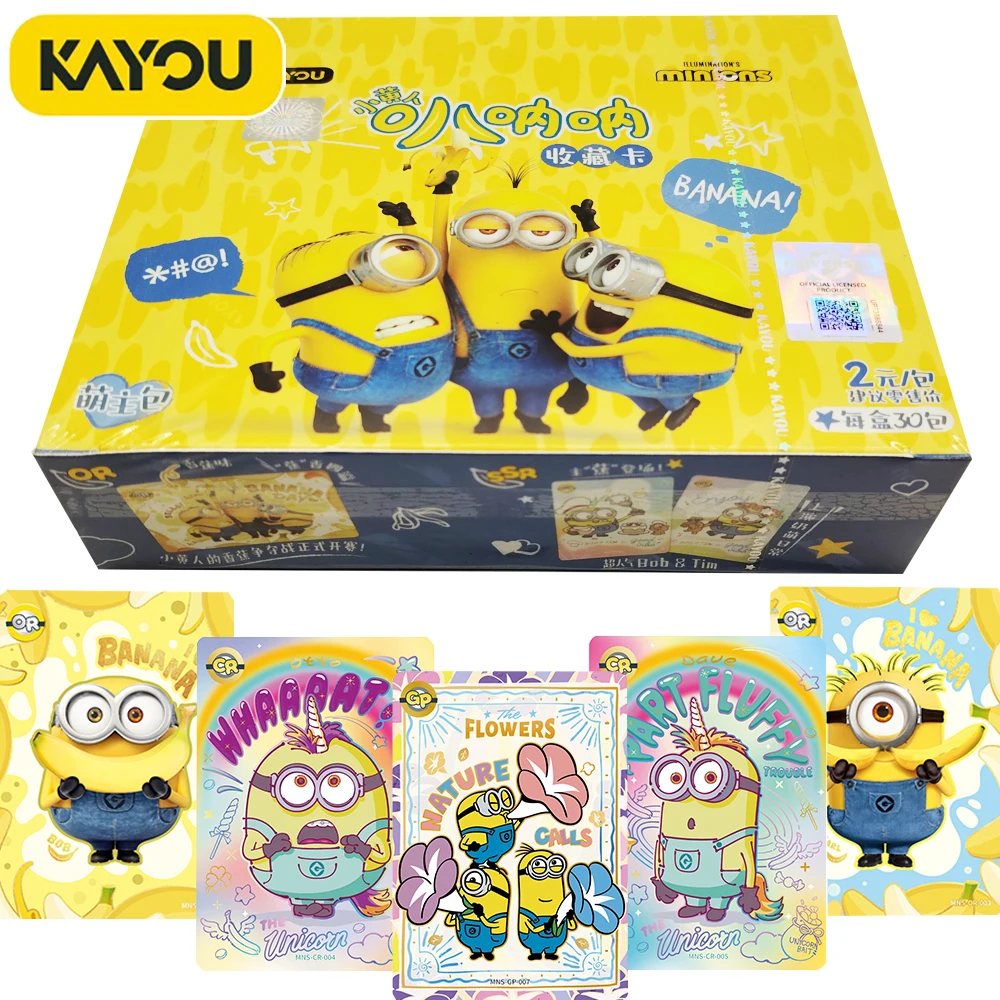 

New Genuine Kayou Minions Collection Cards Animated Cartoon Character Unicorn Party Cosplay Dreamy Rainbow Cards Festival Gift