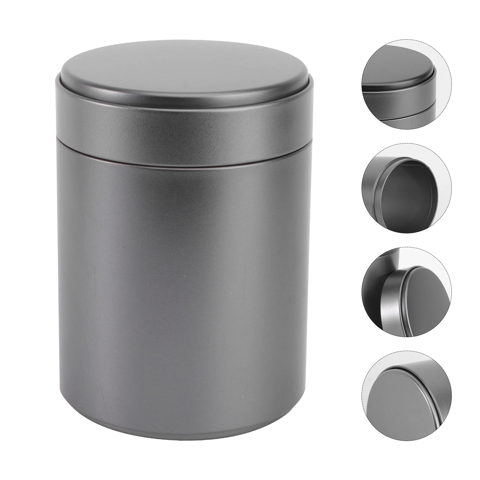 

3 PCS Sealed Tin Can Empty Tins Black Food Containers Storage with Lids Tea Tall Canister Decorations Travel