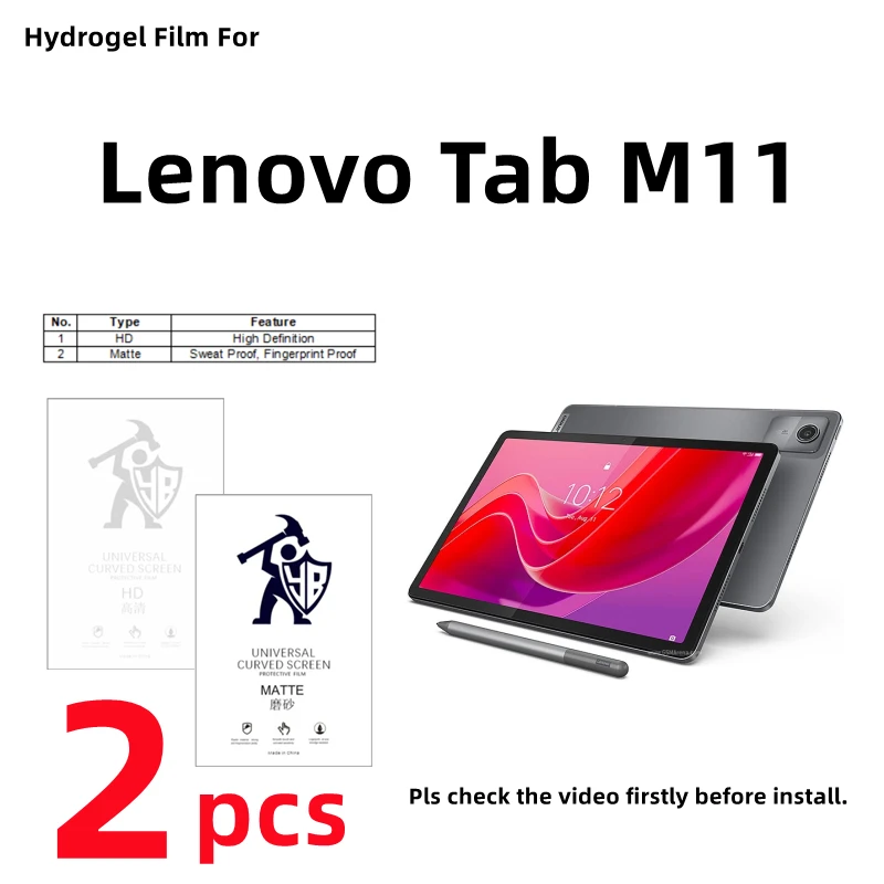 

2pcs HD Hydrogel Film For Lenovo Tab M11 Matte Screen Protector For Lenovo Tab M11 Clear/Frosted Full Cover Protective Film
