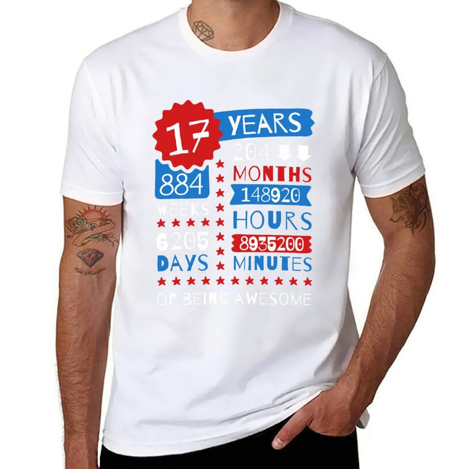 17 عامًا من كونها رائعًا - أفكار هدايا عيد الميلاد الرائعة 17th تي شيرت رجالي تي شيرت صيفي تي شيرت مطبوع مخصص #1