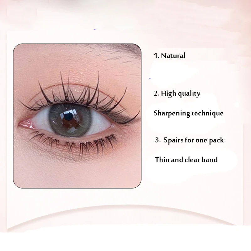 رموش صناعية يابانية ، مكياج بنمط طبيعي ، وصلات رموش رفيعة ، رموش تنكرية ، رموش اصطناعية مانغا ، 5 أزواج #2