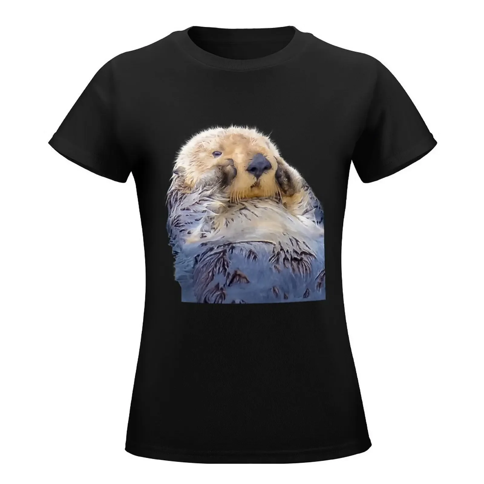 Adorable Sea Otter! T-Shirt Blouse vintage clothes cute clothes animal print shirt for girls t shirt Women