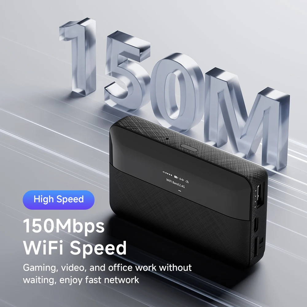 4G Lte Router Wireless Wifi Portable Modem Mini Outdoor Hotspot Pocket Mifi 150mbps Sim Card Slot Repeater 6000mAh Long life