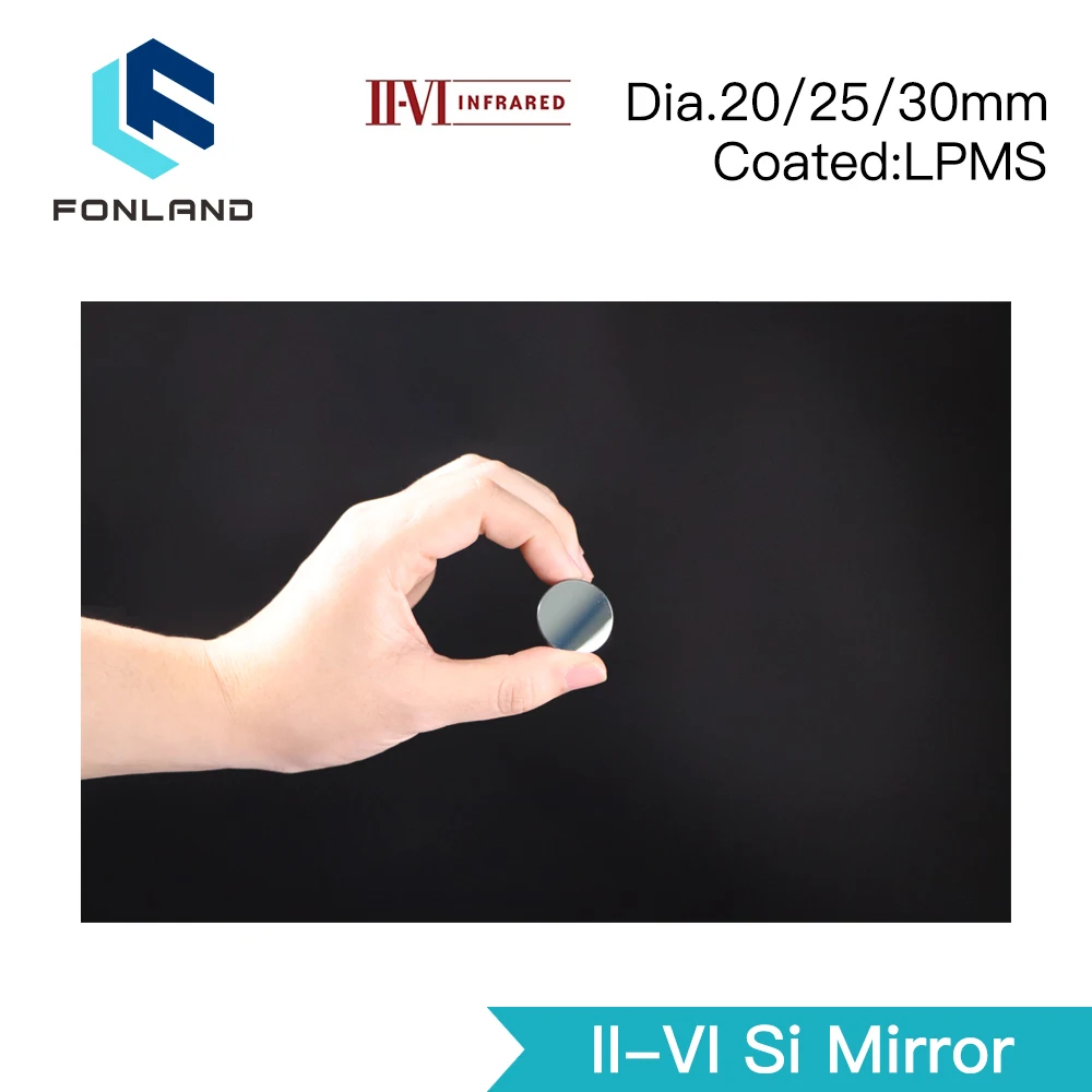 Originale II-VI Si Mirror Dia.20/25/30mm Thk.3mm 10.6um LPMS rivestimento per macchina da taglio per incisione Laser CO2