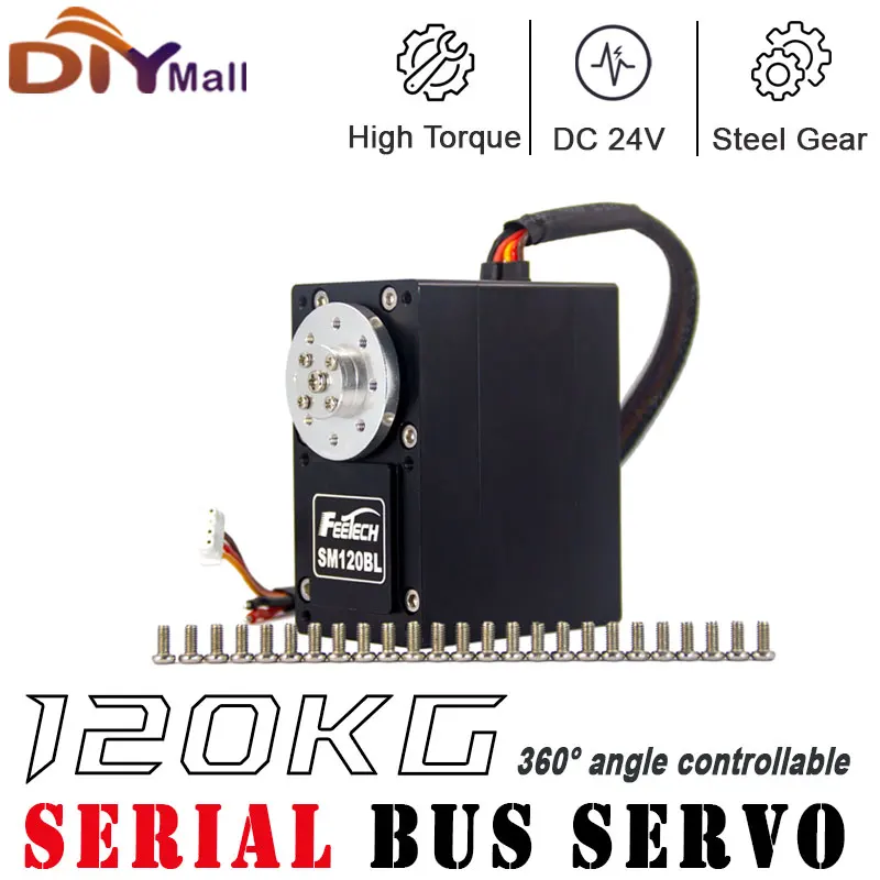 

Feetech SM120BL RS485 Modbus RTU 24 В 120 кг крутящий момент последовательная шина сервопривод обратная связь в реальном времени для роботизированной руки гуманоидный робот