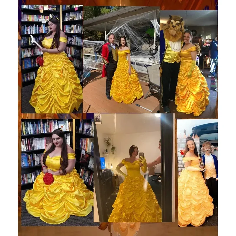 الجمال والوحش الأمير زي هالوين الأميرة جرس زي أداء الأميرة جرس اللباس