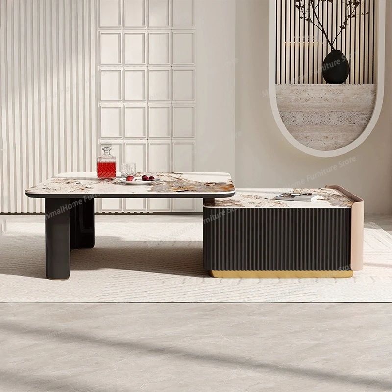 

Итальянский раздвижной журнальный столик Rock Combination Square Set, современный комплект мебели для гостиной, Stolik Kawowy XYCJ