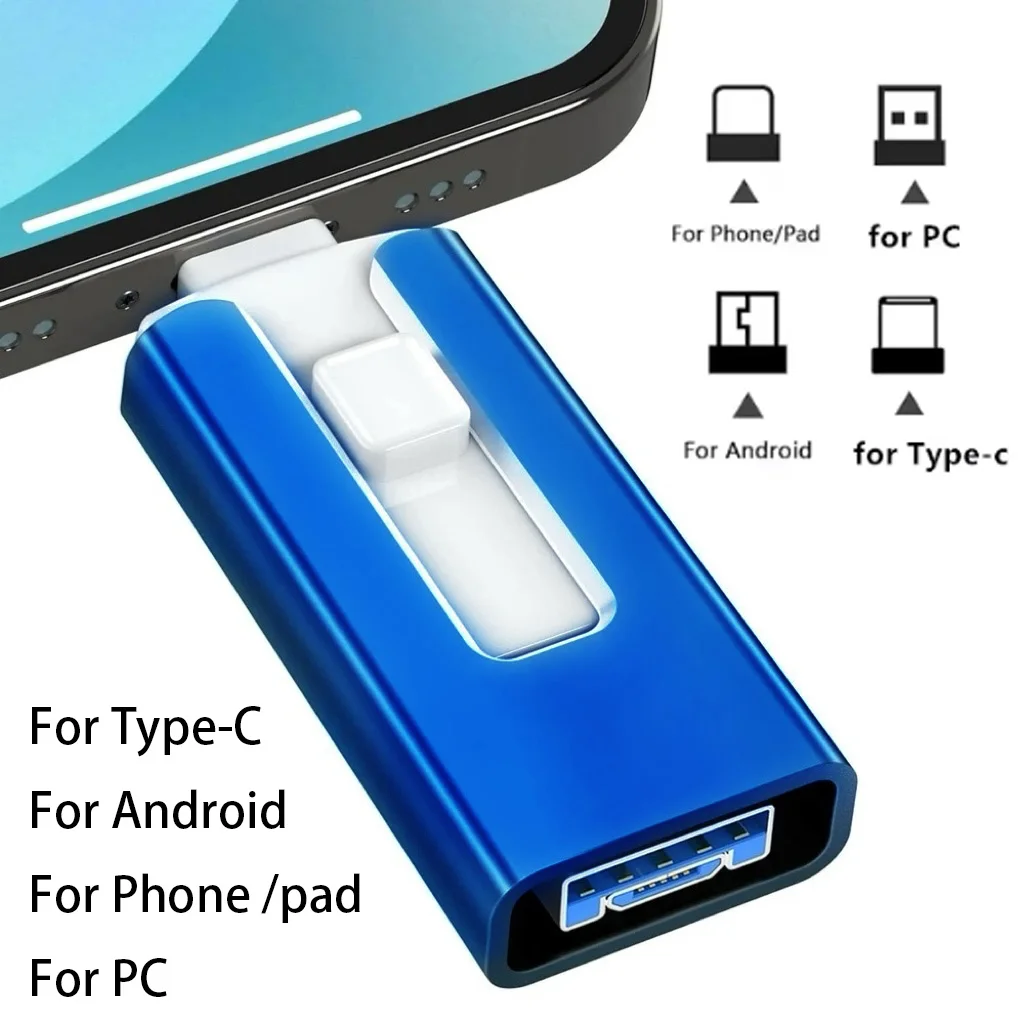 

Для iPhone 2 ТБ USB-накопитель 1 ТБ 512 ГБ 256 ГБ USB 3.0 Палочки Внешний накопитель Ручка-накопитель Телефон Android ПК Копия Фото Видео Файлы