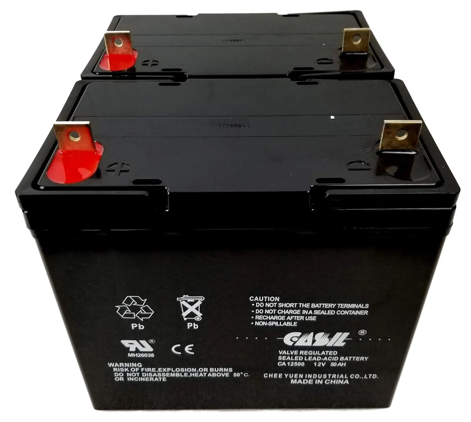 

12V 50Ah Replacement Battery Compatible with Pihsiang 109101-89203-50P 2 Pack, Customized