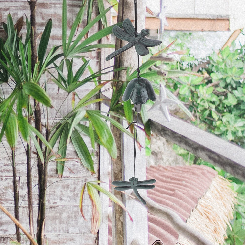 

2pcs Iron Wind Chime Delicate Design Balcony Yard Garden Home Ornament Lucky Pendant Japanese Bells Window Green