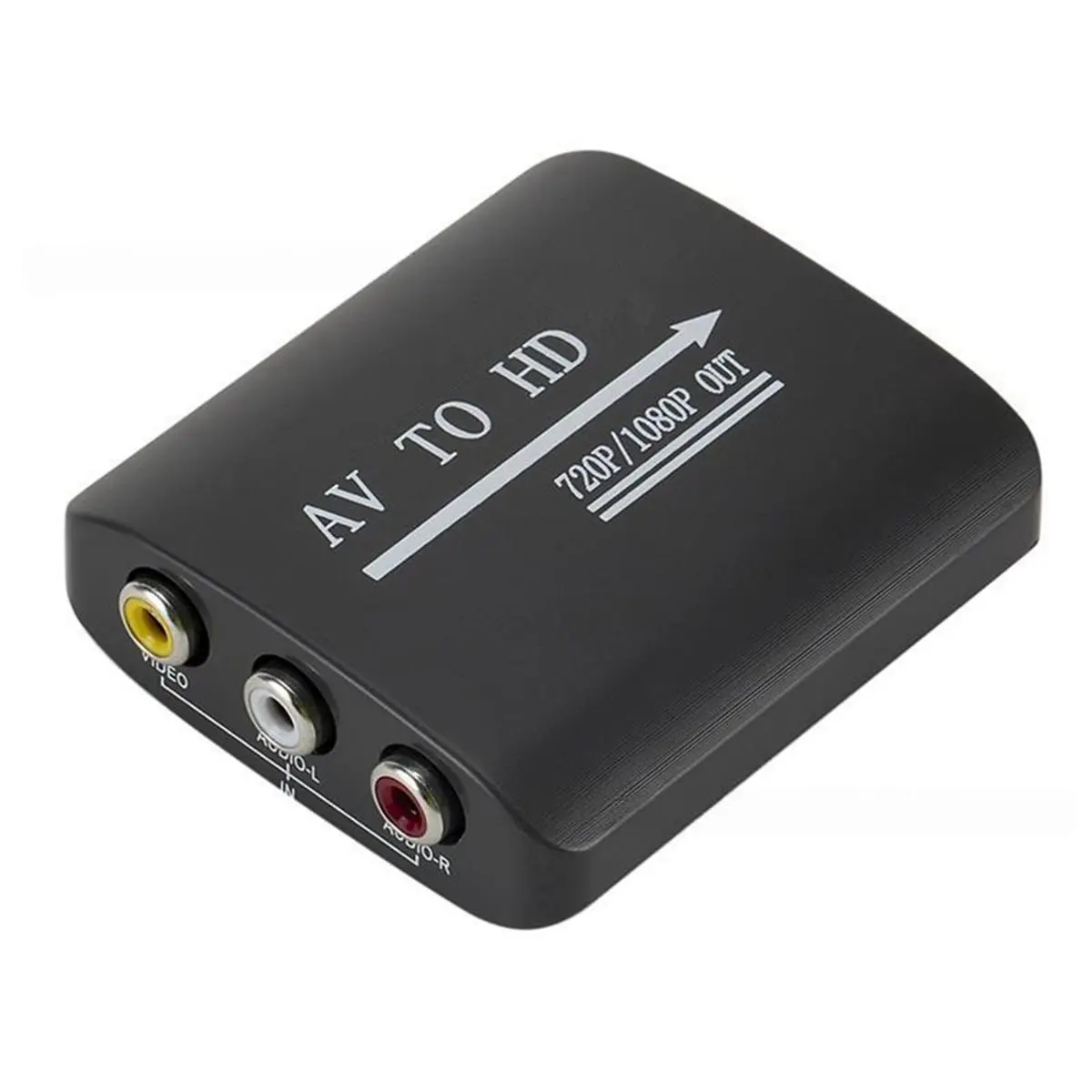 #02E caro Video Converter,1080P AV RCA to HDMI-Compatible Composite Adapter for N64 HD TV (Plastic)