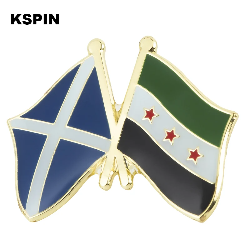 Scotland & Syria Flag Badge Flag Brooch National Flag Lapel Pin International Travel Pins