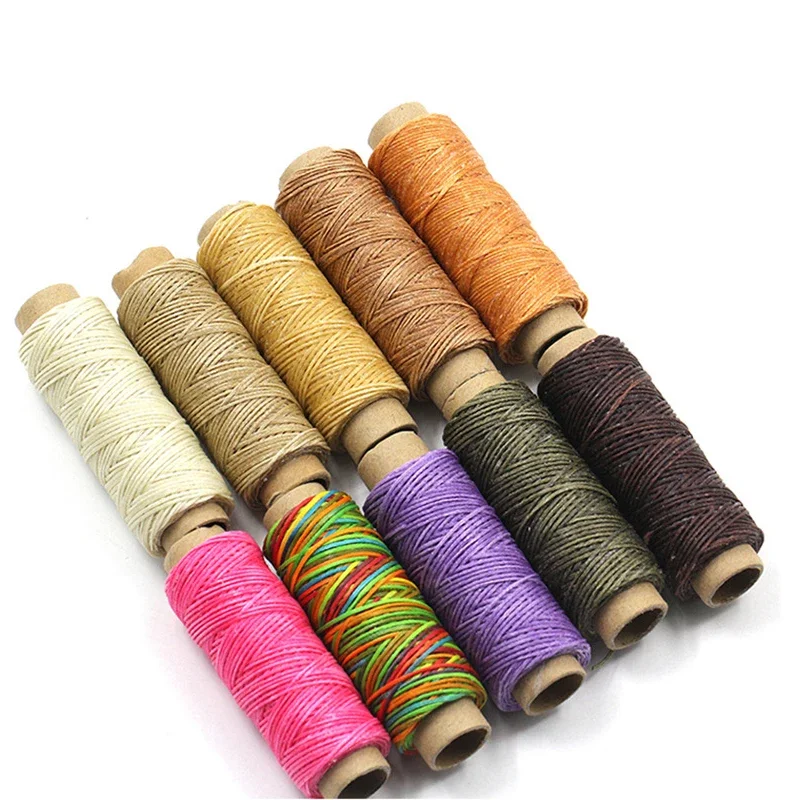 YOMDID Colourful Waxed Thread DIY Leather Sewing Hand Stitching Cord Durable Flat Waxed Line Leather Sewing Accessories 30/50m