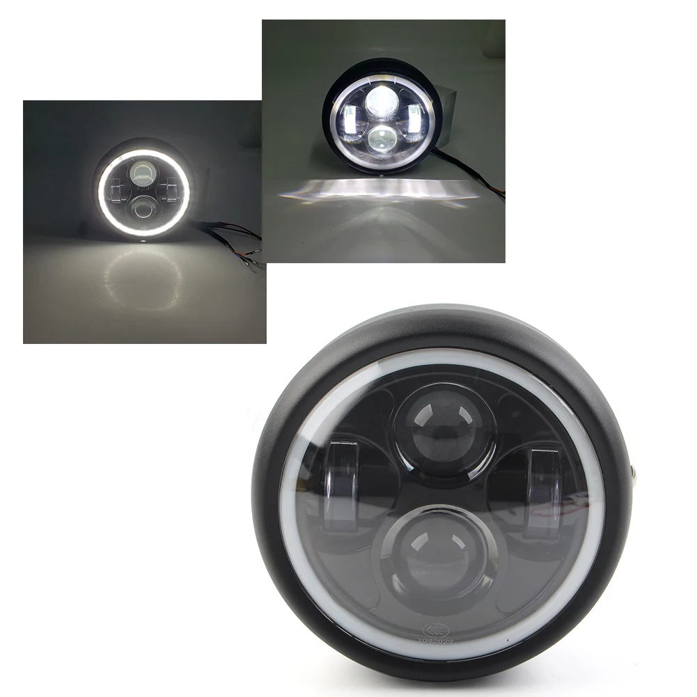 5.75" LED Motorbike Headlight DRL Round Light Lamp For Harley Davidson Dyna Softail Sportster
