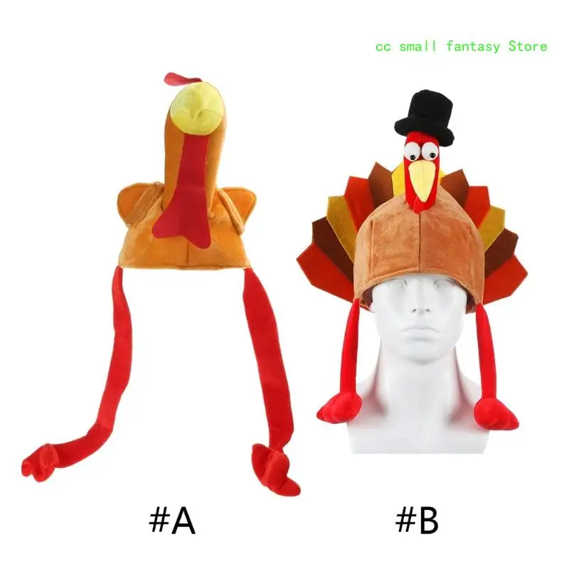 

R3MA Party Hat Plush Turkey Thanksgiving Turkey Hat for Adults Christmas Santa Fancy