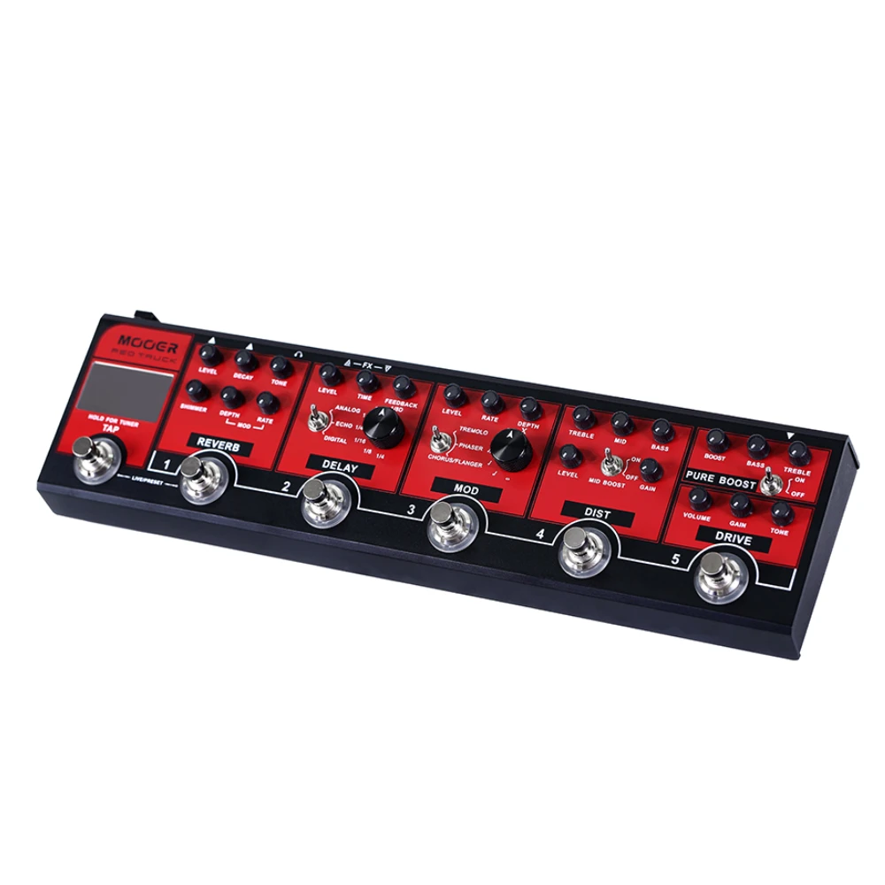 MOOER Red Truck Combined Effect Pedal Built-in Pure Boost Drive Dist Mod Delay Reverb Tuner Multi-Effects Guitar Effect Pedal