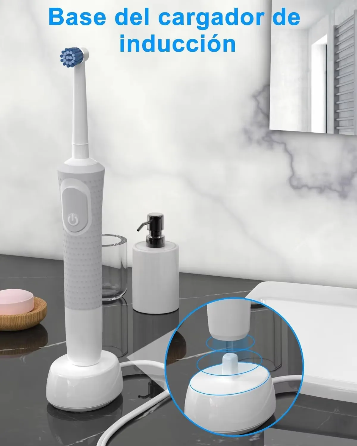 قاعدة شاحن KVIFO مناسبة لفرشاة الأسنان الكهربائية أورال بي سلسلة iO 3 4 5 6 1000/3000/5000/7000 قاعدة شحن حثي مقاومة للماء