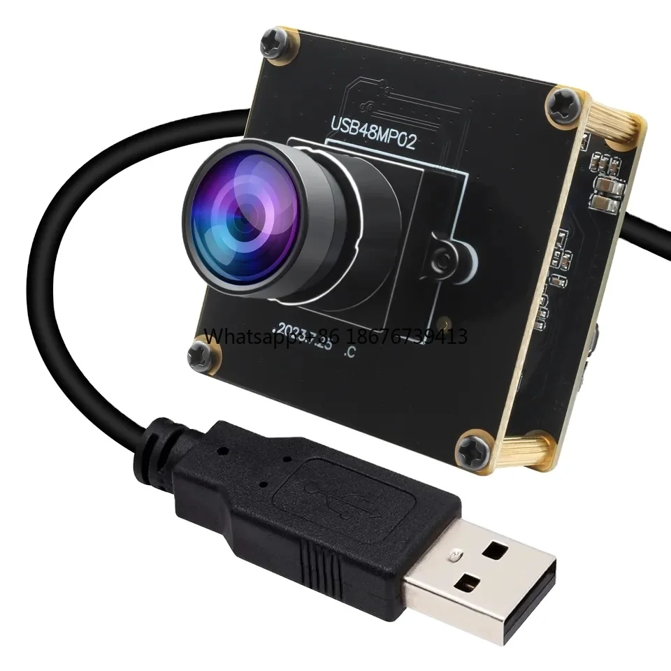 48MP USB Mini Camera Module 8000X6000 Utra HD 4K Industrial Webcam with Low Distortion Lens Microscope for Soldering Repair