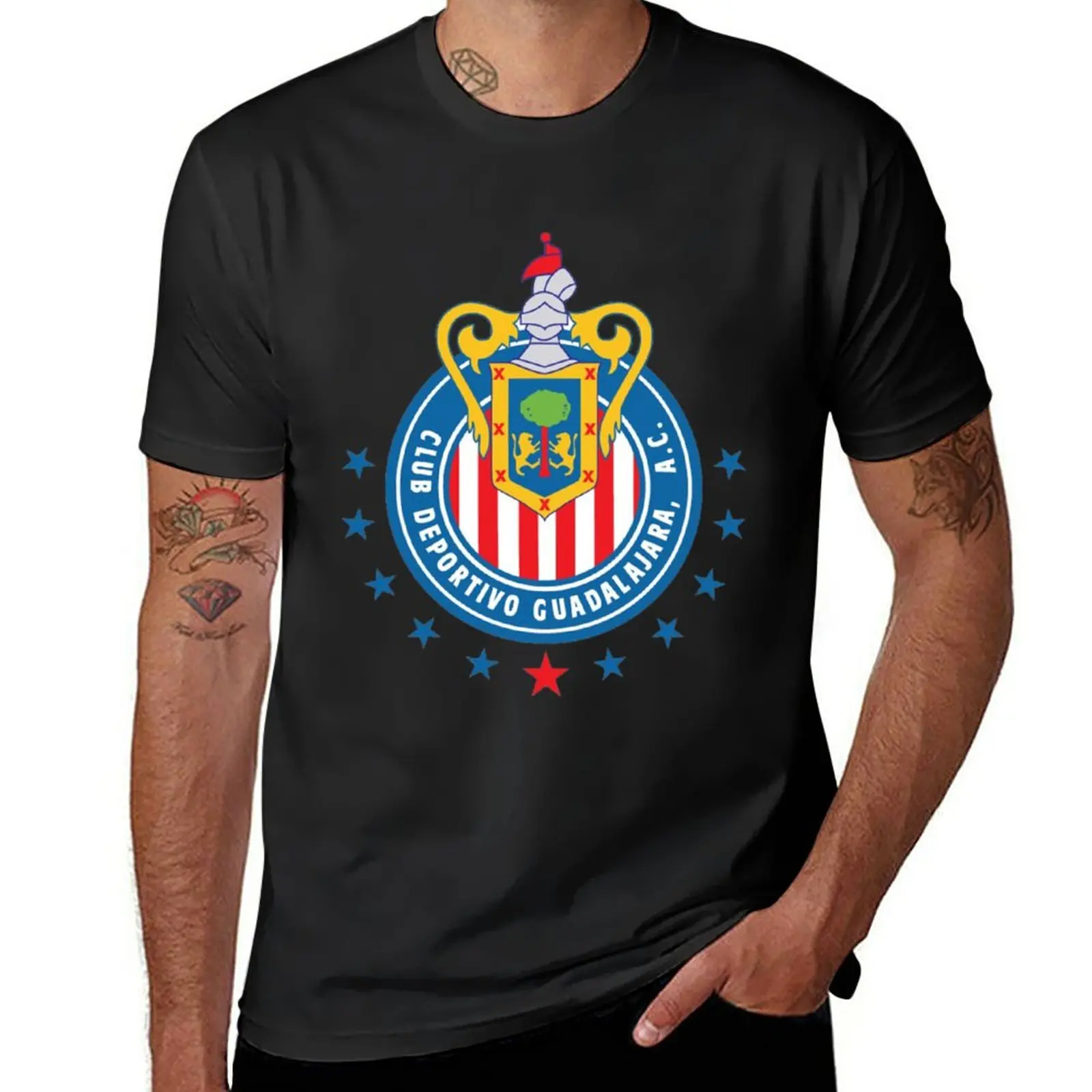 

New Chivas De Guadalajara Sticker T-Shirt plain t-shirt Short t-shirt mens workout shirts
