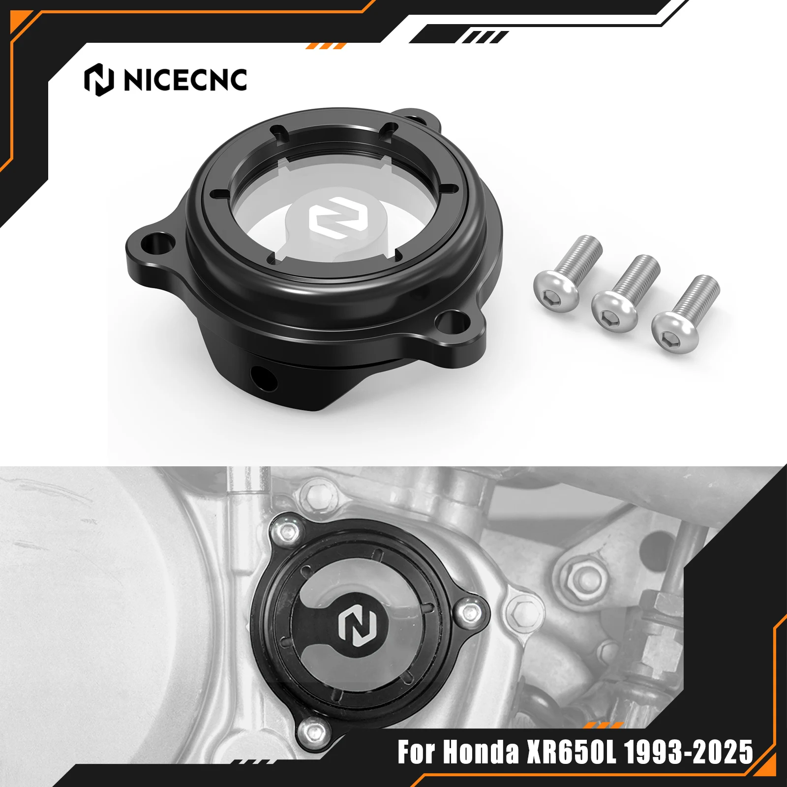 

NICECNC для Honda XR650L 1993-2025 2024 XR600R 1990-2000 XR 650L 600R крышка масляного фильтра двигателя мотоцикла прозрачная защита