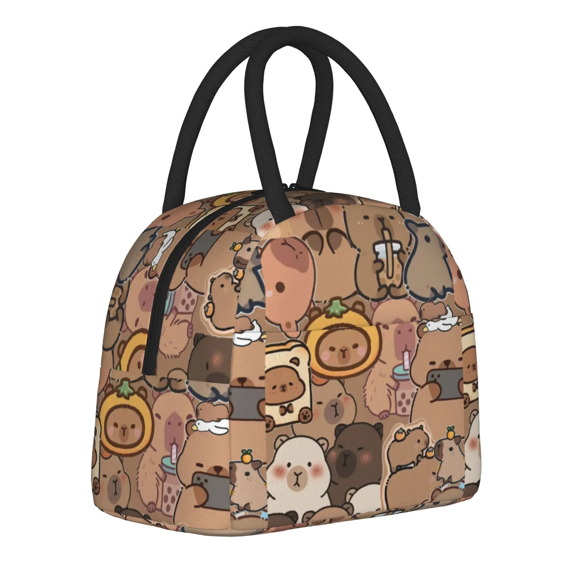 Capybara Merch Insulated Lunch Bag For Office  Storage Food Boxes Reusable Cooler Thermal Bento Box