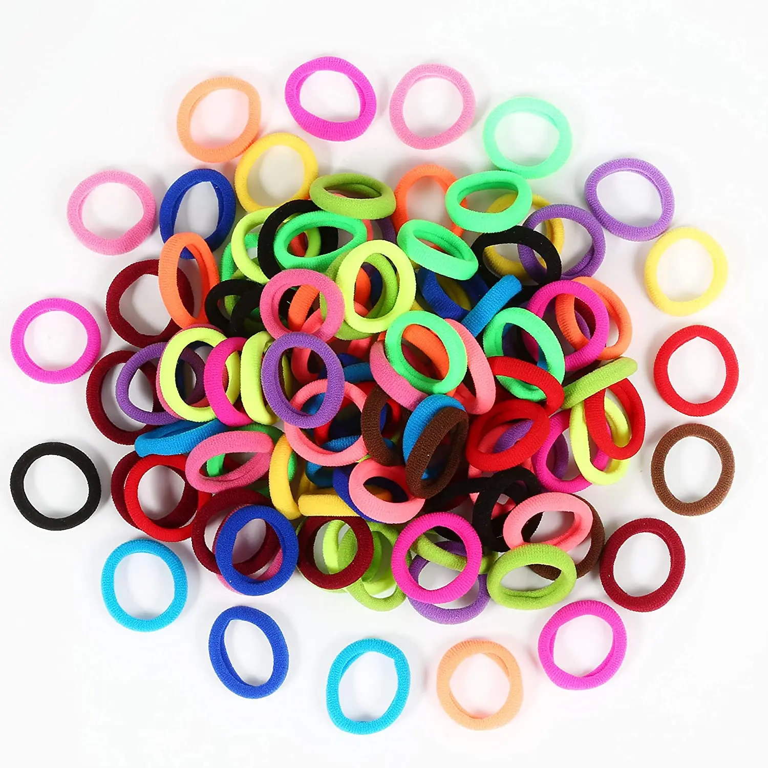 100/500Pcs fasce per capelli per bambini fasce colorate Scrunchie elastico supporto per coda di cavallo fascette per capelli fascia elastica per capelli accessori per capelli per ragazza