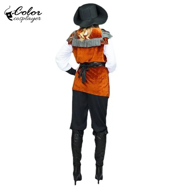 Color Cosplayer Pirate Suit Cosplay Costume Women Vintage Disguise Dress Up Fancy Adult Clothing Carnival Halloween Uniform