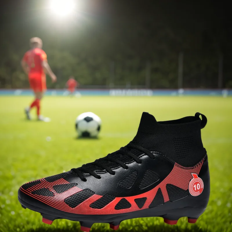 

Высококачественные высокие футбольные бутсы унисекс, доступны с длинными шпильками и короткими шпильками, подходящие для FG и TF. Шипы подошвы
