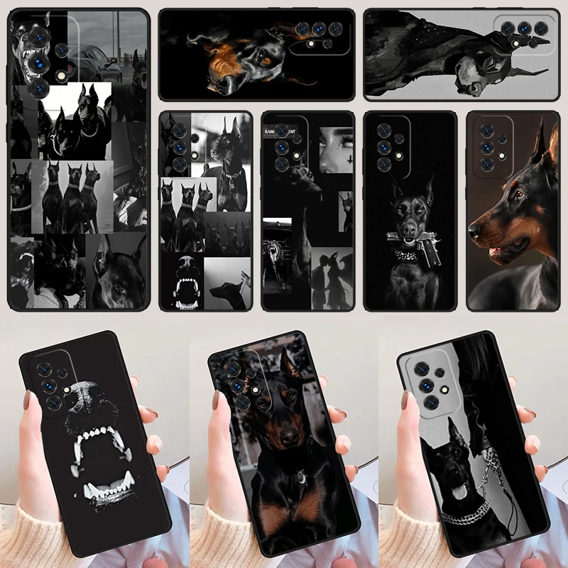 Doberman Dog Pet Coque For Samsung Galaxy A52 A72 A73 A20e A21S A50 A70 A11 A12 A42 A31 A40 A51 A71 A32 A80 A91 Phone Case Cover