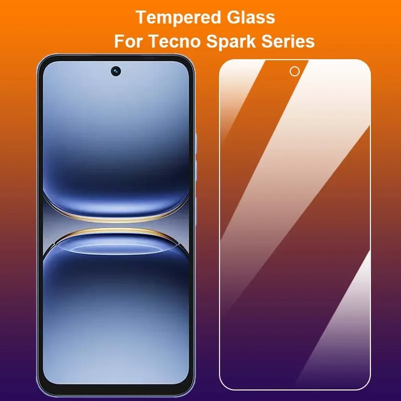 For Tecno Spark 50 40 40C 30 30C 20 20C 10 10C 9 9T 8 8T Pro P 8P Clear Tempered Glass 9H 2.5D Screen Protector Protection Film