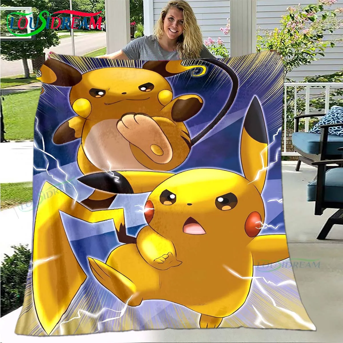 

Hot Pokémon Pikachu Cartoon Flannel Adult and Children Blanket Sofa Bed Decoration Blanket Portable Blanket bath towel Gift