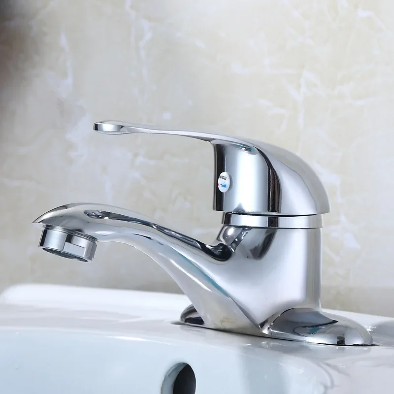 Basin Faucet Household Bathroom Faucets Double-Hole Washbasin Hot and Cold Water Tap Toilet Counter Single Handle Sink Taps