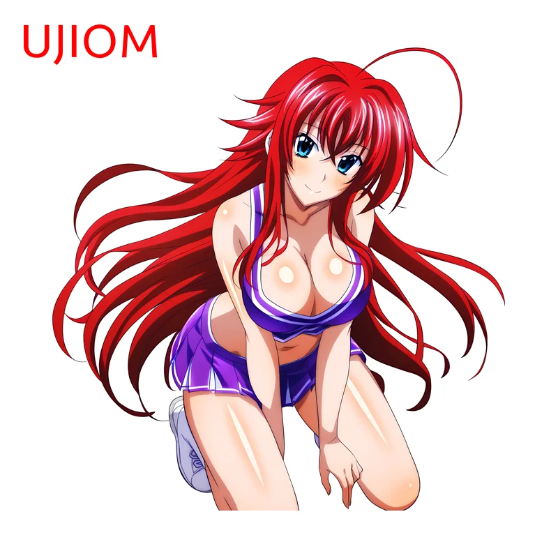 UJIOM Rias Gremory Alluring Big Boobs Wall Sticker Cheerleading Uniform Kneel Posture Decal Funny Cupboard Vestibulec Decor